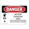 Signmission OSHA Danger Sign, 7" Height, Rigid Plastic, Battery Charging Area Risks, Landscape, L-1840 OS-DS-P-710-L-1840 - alternate 1